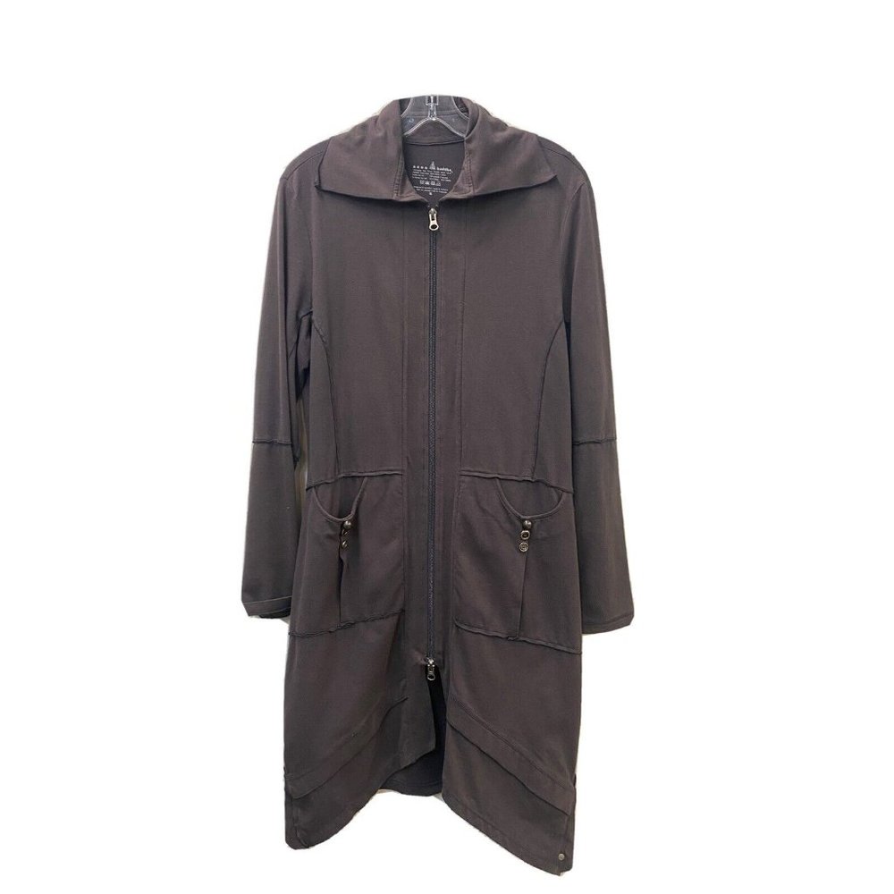 Neon Buddha long knit jacket